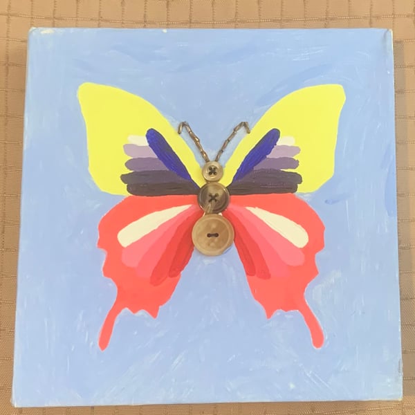 Mixed Media Butterfly Canvas