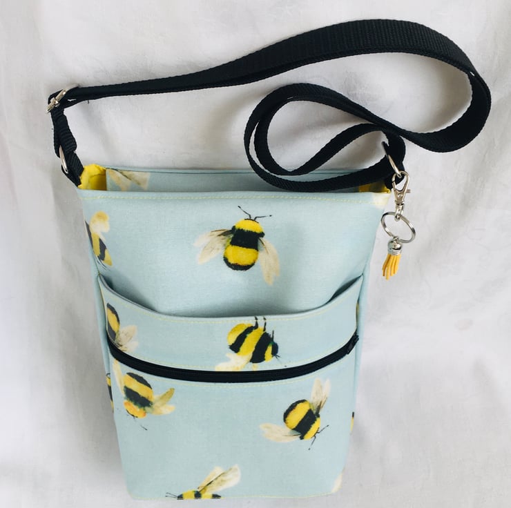 Stunning Bees Crossbody Bag, Dog Walking Bag, O... Folksy