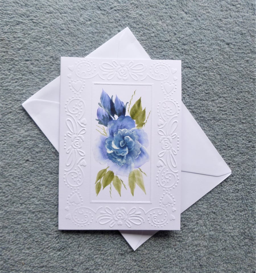 hand painted blank greetings card ( ref F 284 )
