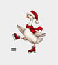 Unique Funny Christmas Sticker Xmas Decal For Adults - Skating Goose - Image 1