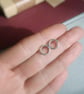 Minimalist Silver Circle Earrings - Image 4