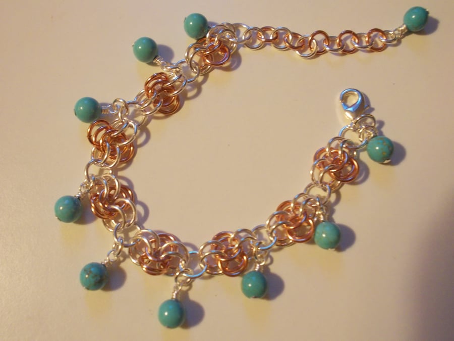 Butterfly chainmaille charm bracelet