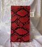 Red snake skin (effect) glasses case - Image 2