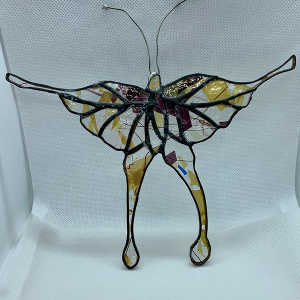 Stained glass swallowtail butterfly suncatcher