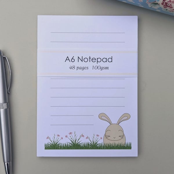 A6 notepad, rabbit notepad, handmade notepad