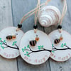 Sea Glass Hanging Decoration, Wood Slice, Bee, Happiness, Cute