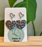 Wild at Heart: Leopard-Print Love Drop Earrings Teal 
