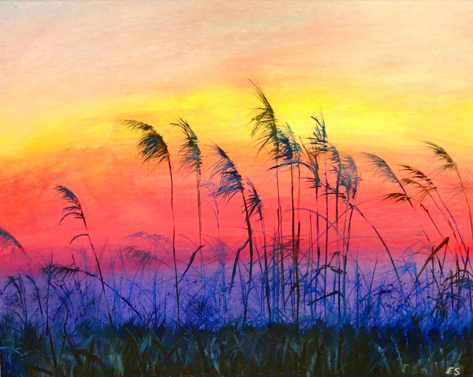 Fen Sunrise Landscape Original Oil Painting