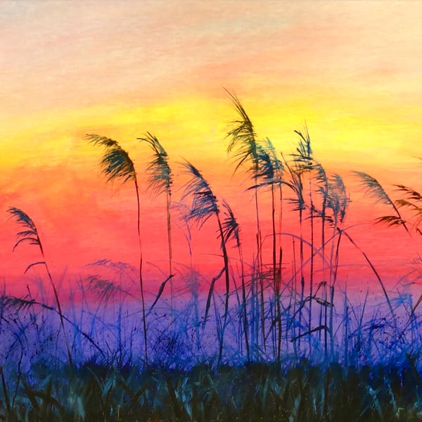 Fen Sunrise Landscape Original Oil Painting