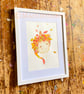 Autumn's Glow - Framed A4 Original Illustration