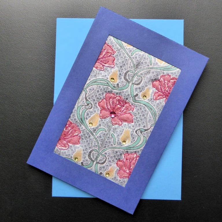 Individually Hand Crafted Textile Blank Card