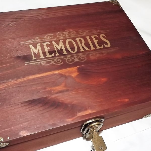 LARGE LOCKABLE Rustic wooden Memory - Storage Box. Made to Order.