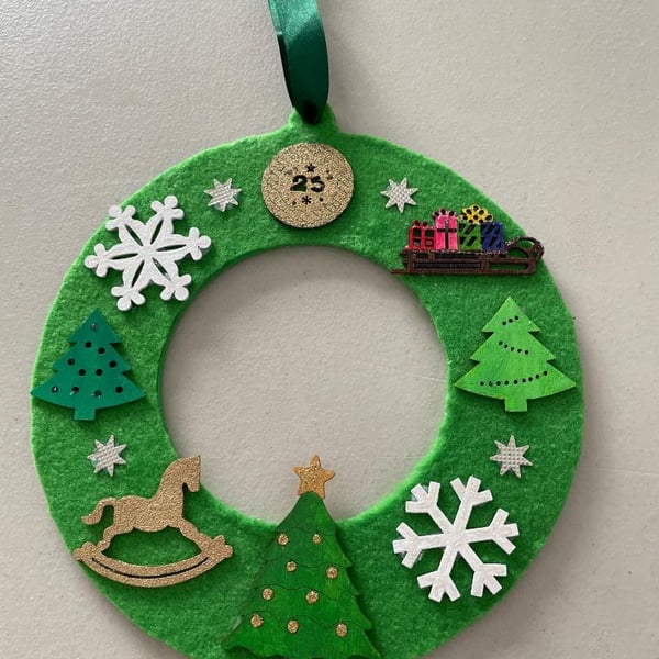 Christmas Mdf Hanging Wreath