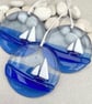 Sailboat - Blue - handmade fused glass decoration