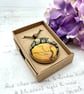 Tulip pendant fabric button William Morris anniversary gifts - Image 4