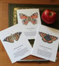 Butterfly greetings cards - pack of 3 blank notelets, A6 size (10.5x14.8 cm) 