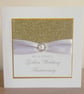 Handmade 50th golden wedding anniversary card, modern, designer - Image 1