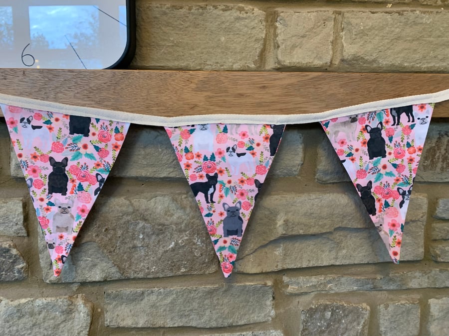 French Bulldog bunting - pink