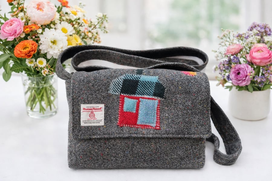 The House that Jack Built Harris Tweed Shoulder or Crossbody Satchel