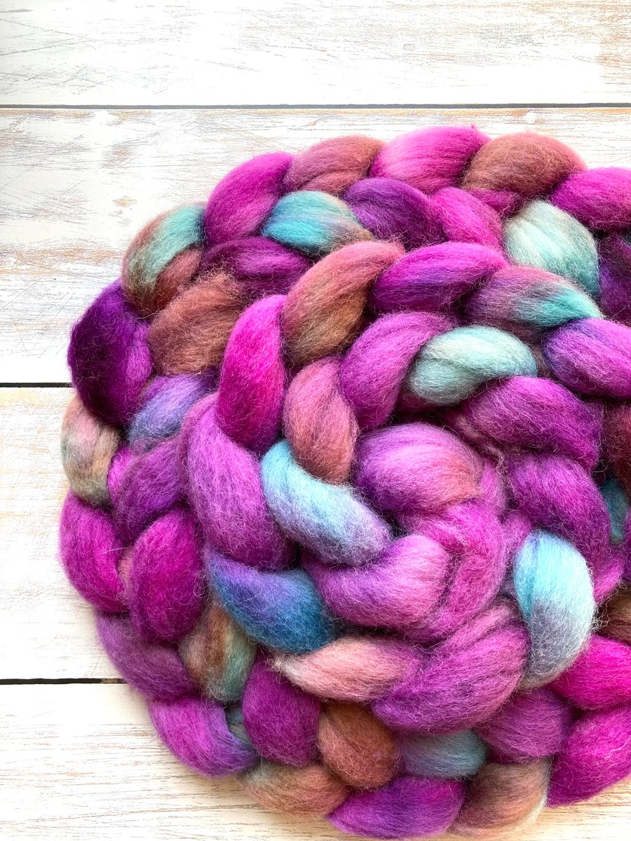 Kent Romney Spinning fibre 100g Figgy pud