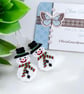Christmas Snowman beadwork earrings  - Image 3
