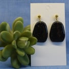 Organic Black Pebble Earrings