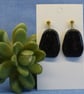Organic Black Pebble Earrings