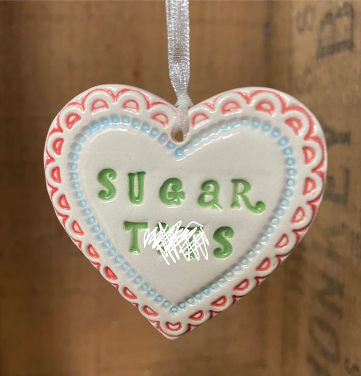 Small Ceramic heart decoration Swear words 