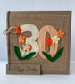 30th Handmade Birthday Card from felt. Keepsake Card. Textile card. - Image 5