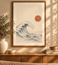 Japandi Wave Wall Art - Minimalist Zen Print (Physical Print)