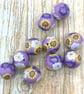 Purple Polymer Clay Millefiori Flower Beads - Image 4