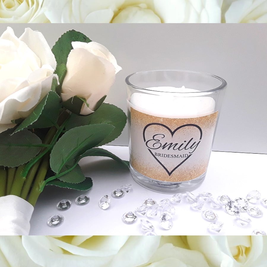  Personalised Bridesmaid candle, Bridesmaid gift, Candle gift  Great gift for fo