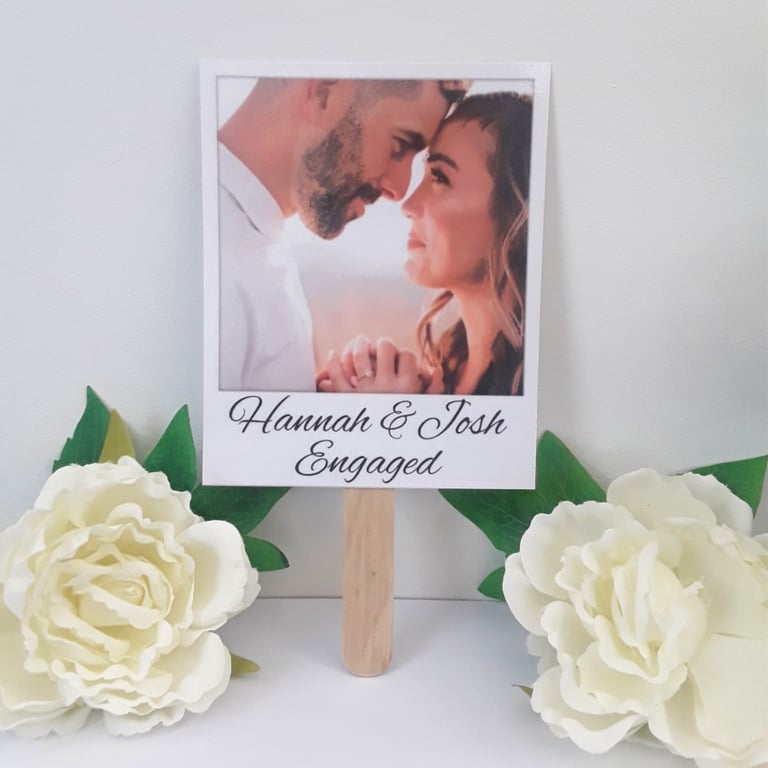 Engagement Photo Cake Topper,Polaroid Photo Cake Topper,Engagement Decor