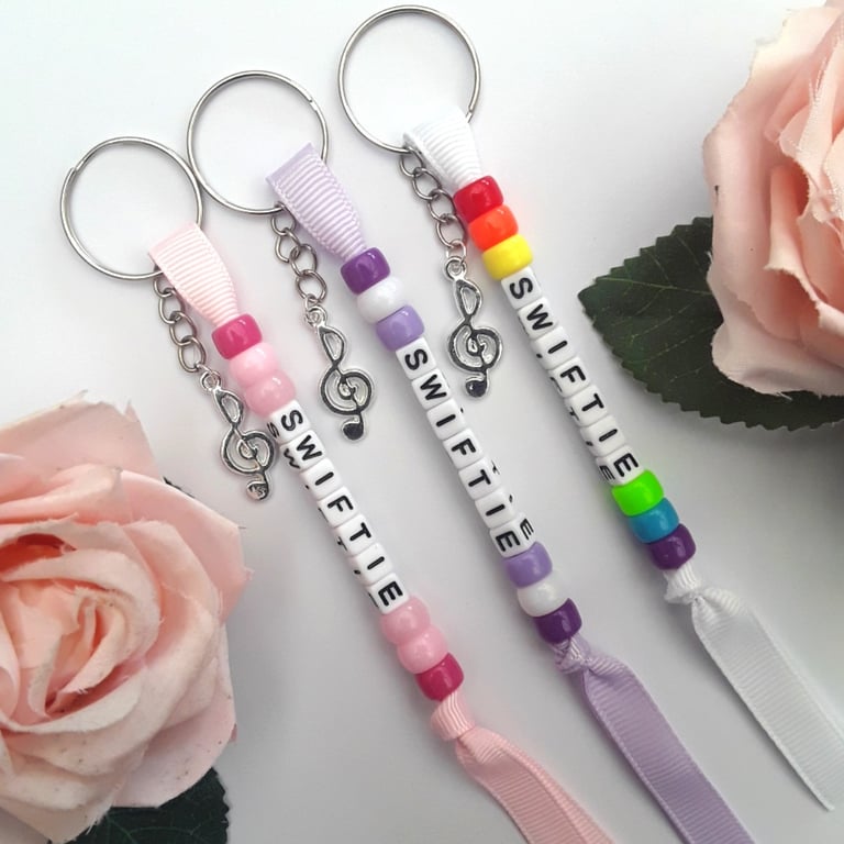 Swiftie Beaded Keyring, Taylor Swift inspired Bag Charm, Taylor Swift Inspired