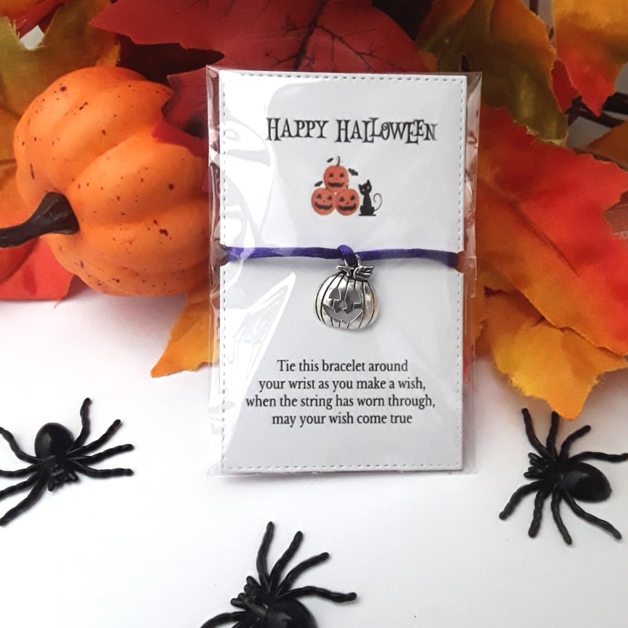 Halloween wish bracelet, Halloween party bag, Halloween gift, Halloween pumpkin 