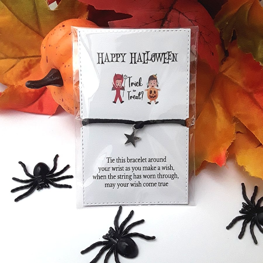 Halloween wish bracelet, Halloween party bag, Halloween gift, Halloween star 