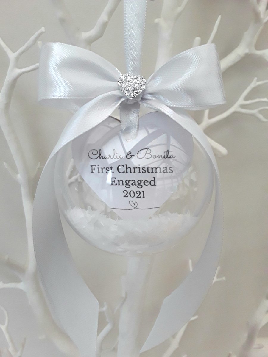 First Christmas Engaged Bauble, 1st Christmas Engaged Bauble, Engaged Ornament
