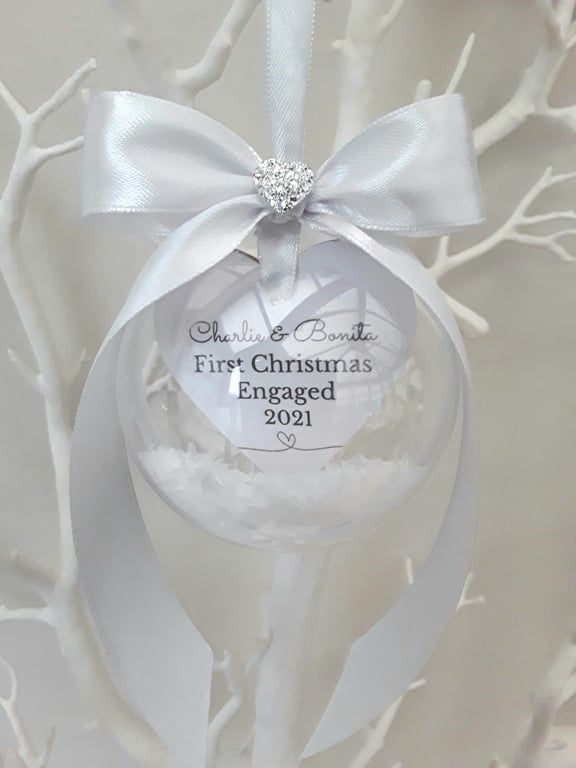 First Christmas Engaged Bauble, 1st Christmas Engaged Bauble, Engaged Ornament