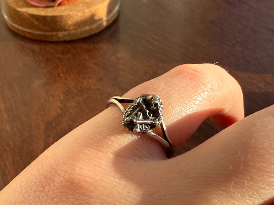 Sterling Silver Pile of Bones Ancient Burial Ring