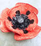 Oriental Poppy Ceramic Ornament - Handmade - Image 2