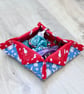 Quilted Fabric storage box with Seagulls and Seashells Fabric - Image 1