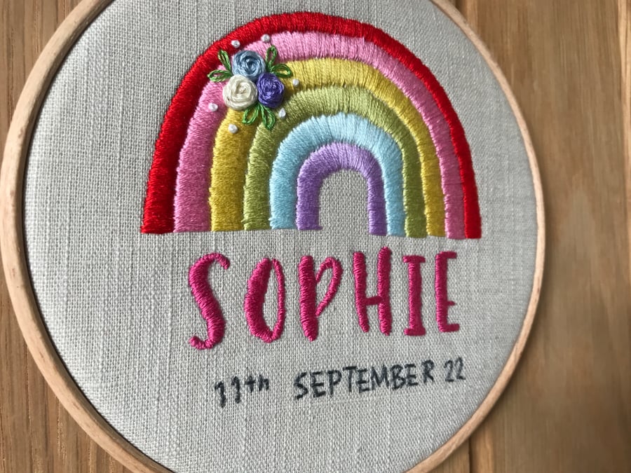 Baby or child embroidered hoop gift