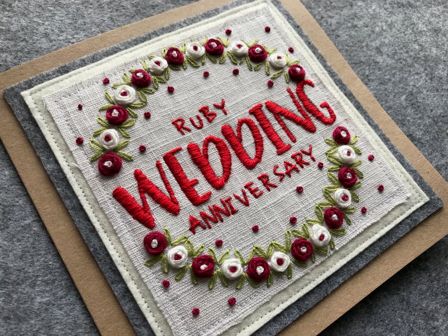 40th wedding anniversary card