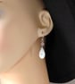 sea ripples drop earrings sterling silver teardrop rose quartz gemstone - Image 4