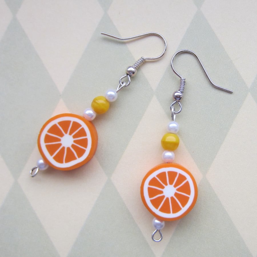 SALE Orange Slice Earrings % to Ukraine
