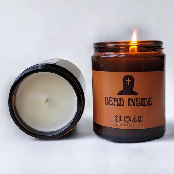 Dead Inside Halloween Candle - Boo Basket Gifts