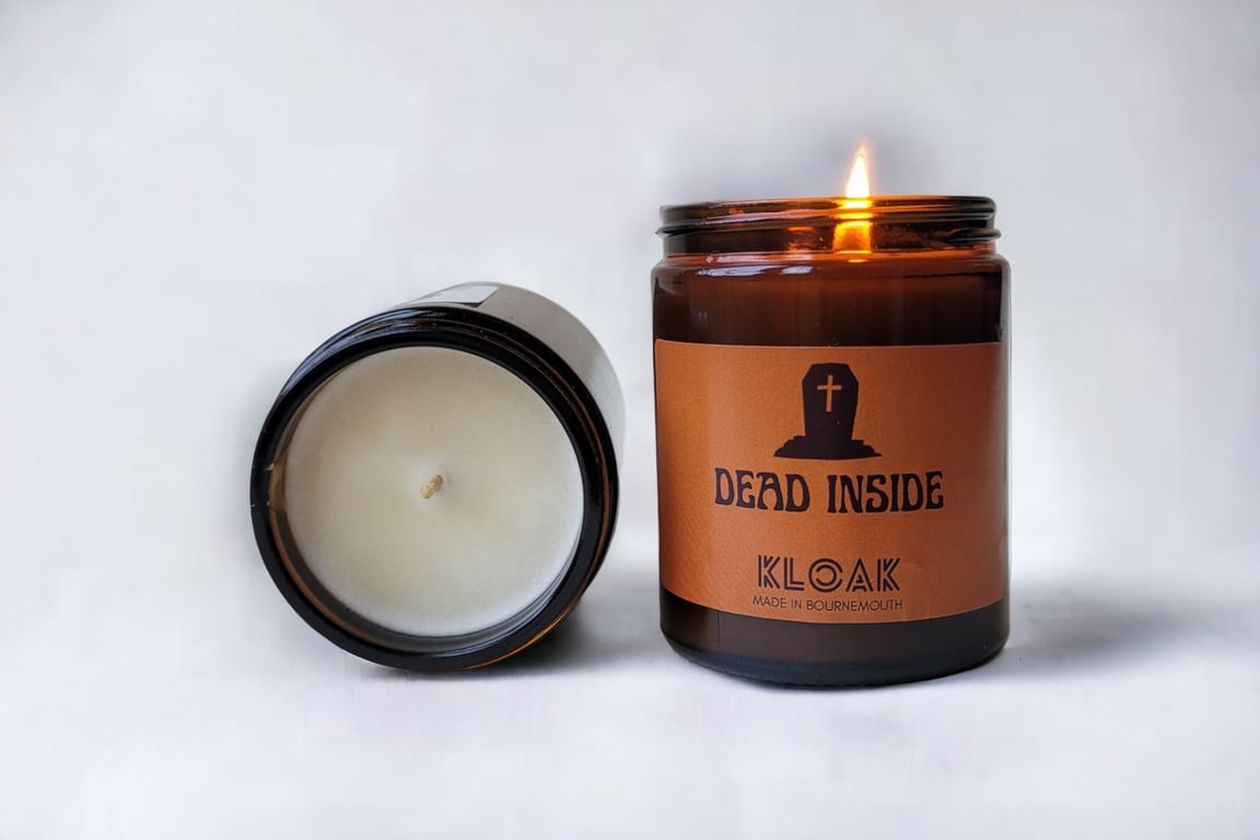 Dead Inside Halloween Candle - Boo Basket Gifts