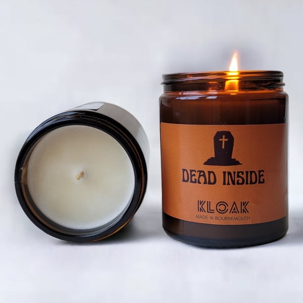 Dead Inside Halloween Candle - Boo Basket Gifts
