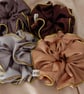 Gold Piping Edged XXL Scrunchies, Piping Trim Silky Satin Statement Scrunchies - Image 2