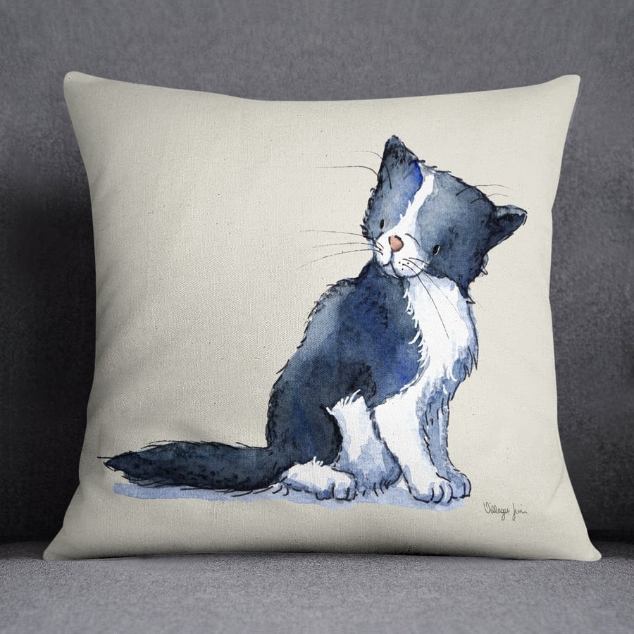Cat Black & White Cushion